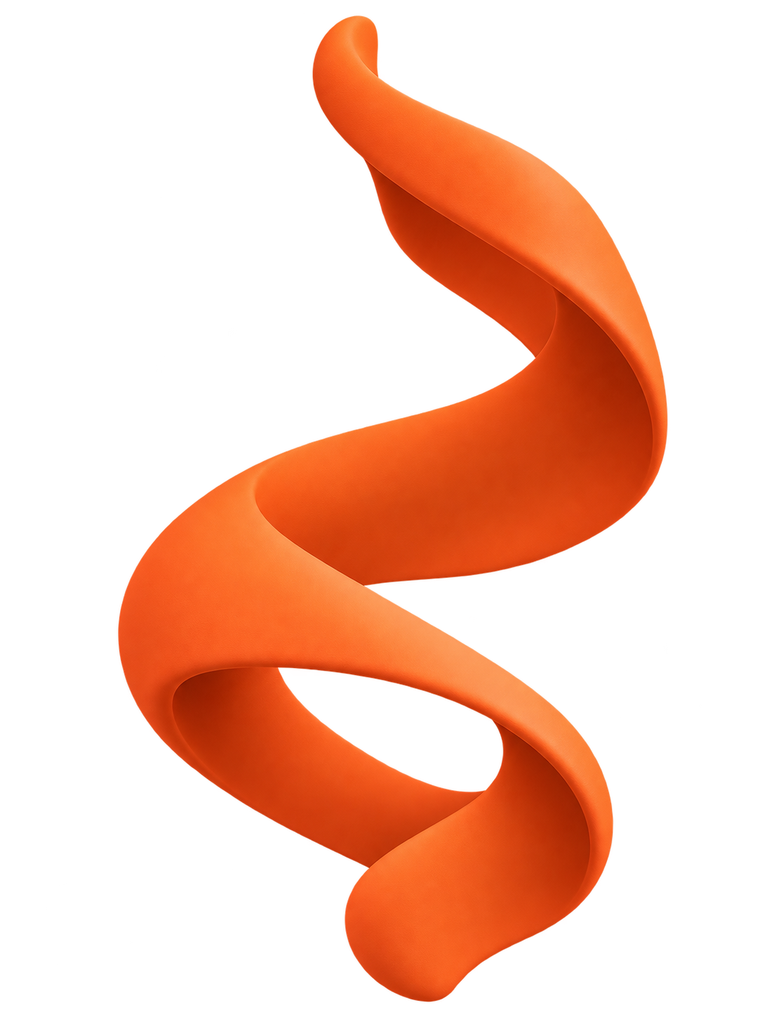 Minimal matte orange ribbon expressing creative flow